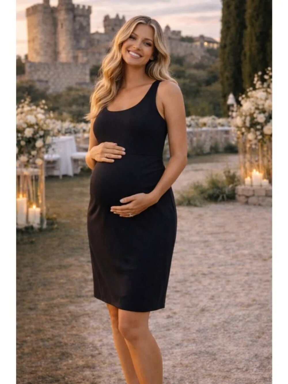 2/$30 Isabel by Ingrid & Isabel Racerback Maternity Capsule Dress Black #A2026